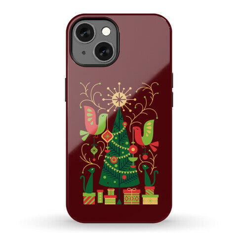 Vintage Christmas Tree Decorating Phone Case